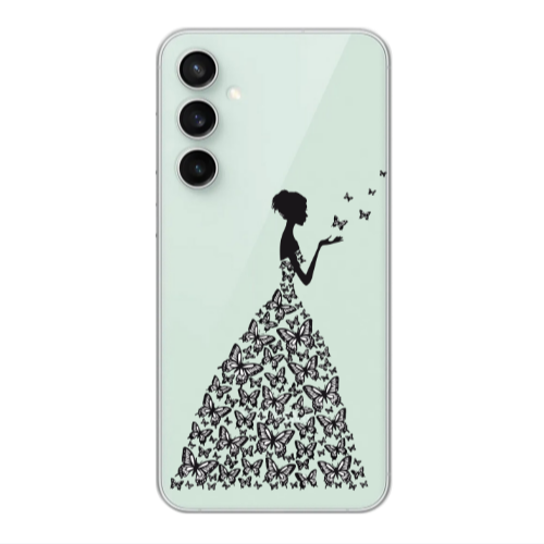 Samsung S24 FE Butterfly Girl Transparent Silicone TPU Θήκη