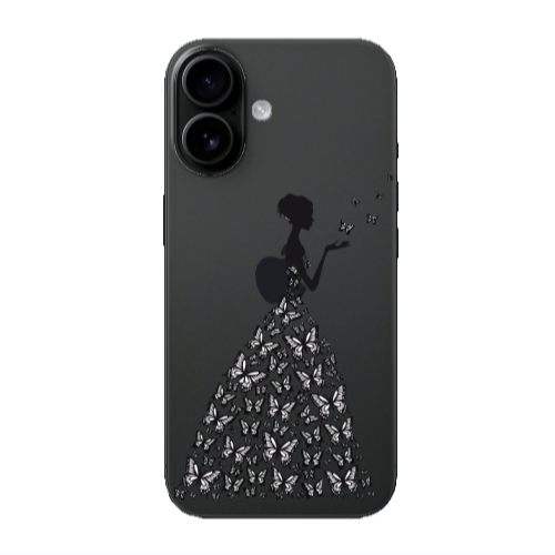 Apple Iphone 16 Butterfly Girl Transparent Silicone TPU Θήκη