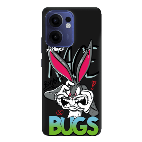 Oppo Reno 13 F No Patience Black Colored Silicone TPU Θήκη