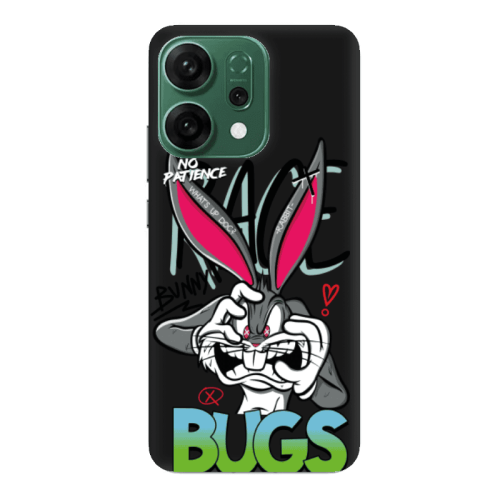 Oppo RENO 14 No Patience Black Colored Silicone TPU Θήκη