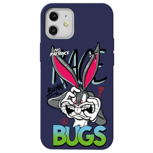 Apple iPhone 12 No Patience Dark blue Colored Silicone TPU Θήκη