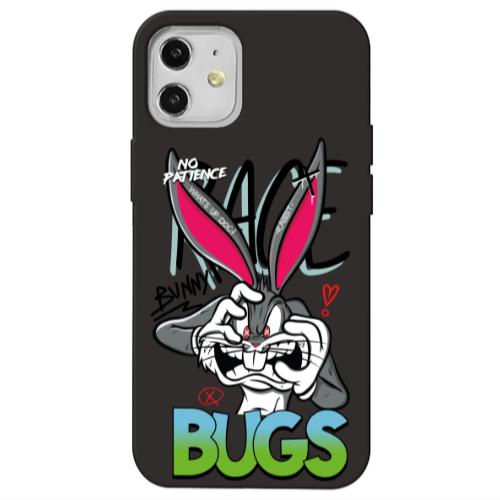 Apple iPhone 12 No Patience Black Colored Silicone TPU Θήκη