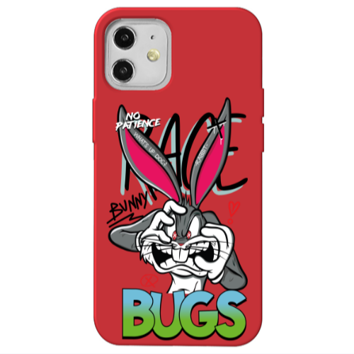 Apple iPhone 12 No Patience Red Colored Silicone TPU Θήκη