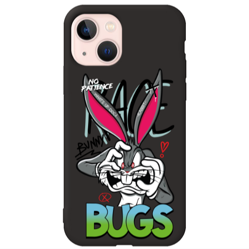 Apple iPhone 13 No Patience Black Colored Silicone TPU Θήκη