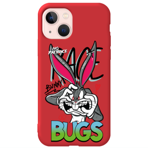 Apple iPhone 13 No Patience Red Colored Silicone TPU Θήκη