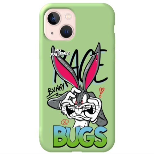 Apple iPhone 13 No Patience Light Green Colored Silicone TPU Θήκη