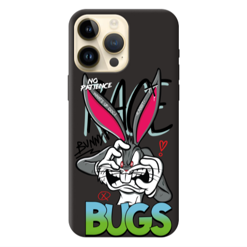 Apple iPhone 13 Pro Max No Patience Black Colored Silicone TPU Θήκη