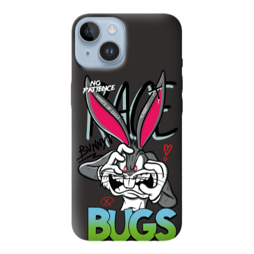 Apple iPhone 14  No Patience Black Colored Silicone TPU Θήκη