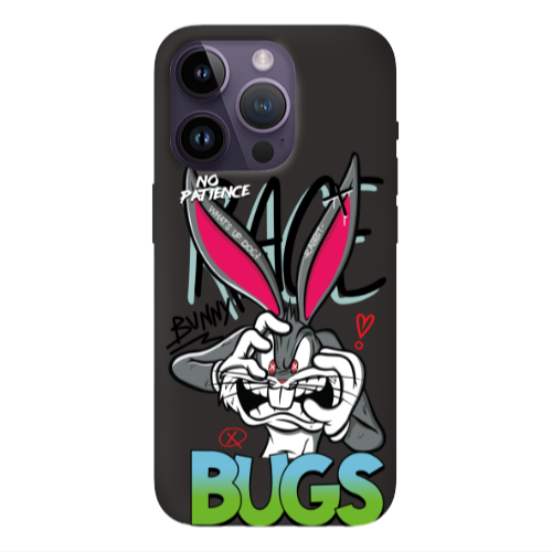 Apple iPhone 14 Pro Max No Patience Black Colored Silicone TPU Θήκη