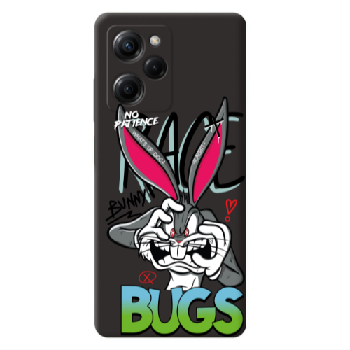 Xiaomi Poco X5 Pro No Patience Black Colored Silicone TPU Θήκη