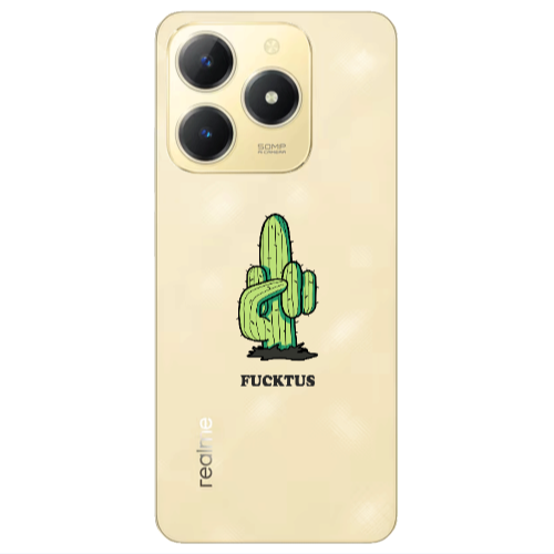 Realme C61 Green Cactus Transparent Silicone TPU Θήκη