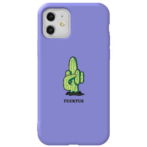 Apple iPhone 11  Green Cactus Purple Colored Silicone TPU Θήκη