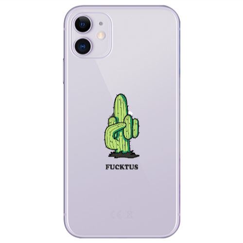 Apple iPhone 11  Green Cactus Transparent Silicone TPU Θήκη