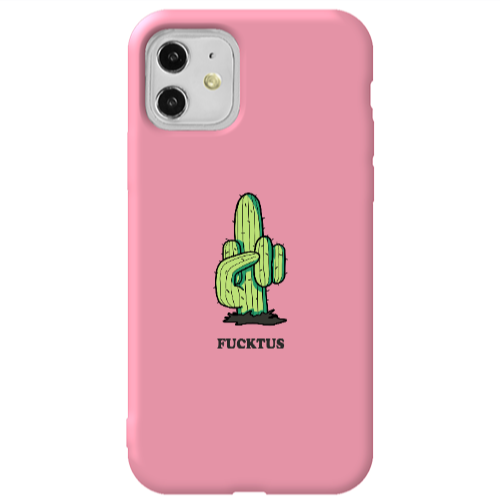 Apple iPhone 11  Green Cactus Pink Colored Silicone TPU Θήκη