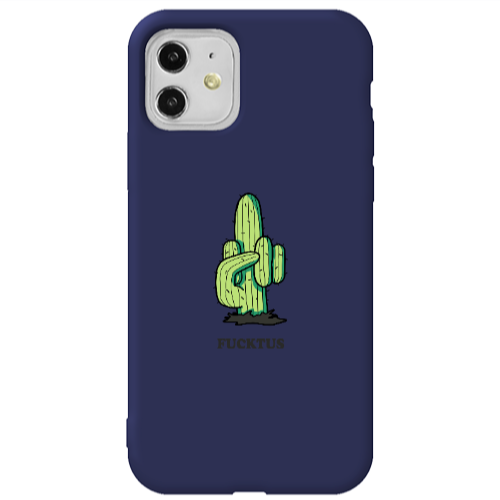 Apple iPhone 11  Green Cactus Dark blue Colored Silicone TPU Θήκη