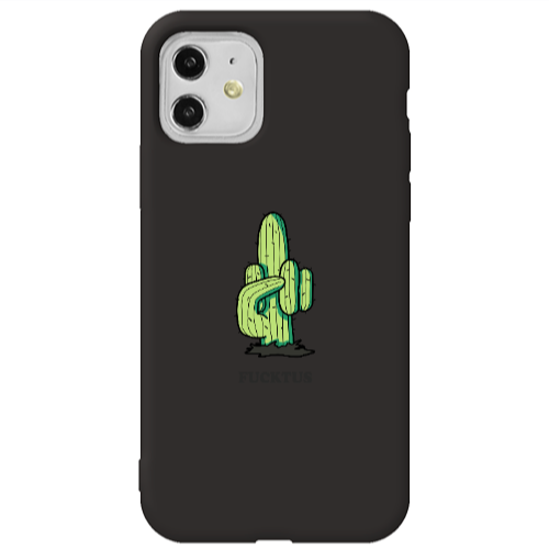 Apple iPhone 11  Green Cactus Black Colored Silicone TPU Θήκη
