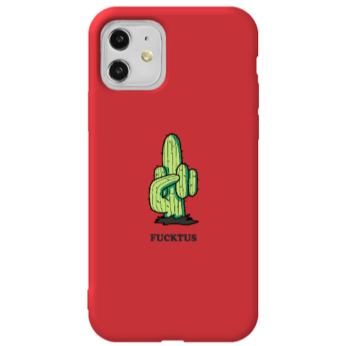 Apple iPhone 11  Green Cactus Red Colored Silicone TPU Θήκη