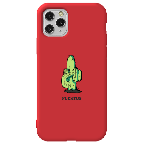 Apple iPhone 11 Pro Green Cactus Red Colored Silicone TPU Θήκη
