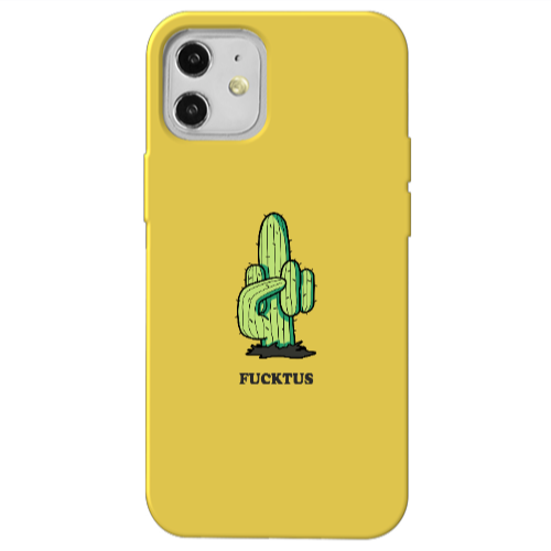 Apple iPhone 12 Green Cactus Yellow Colored Silicone TPU Θήκη
