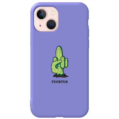 Apple iPhone 13 Green Cactus Purple Colored Silicone TPU Θήκη