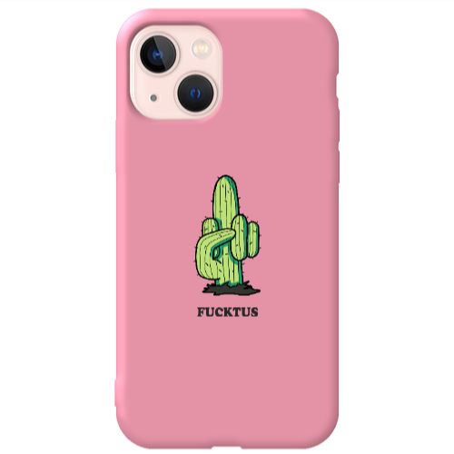 Apple iPhone 13 Green Cactus Pink Colored Silicone TPU Θήκη