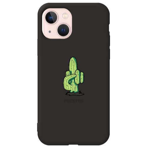 Apple iPhone 13 Green Cactus Black Colored Silicone TPU Θήκη
