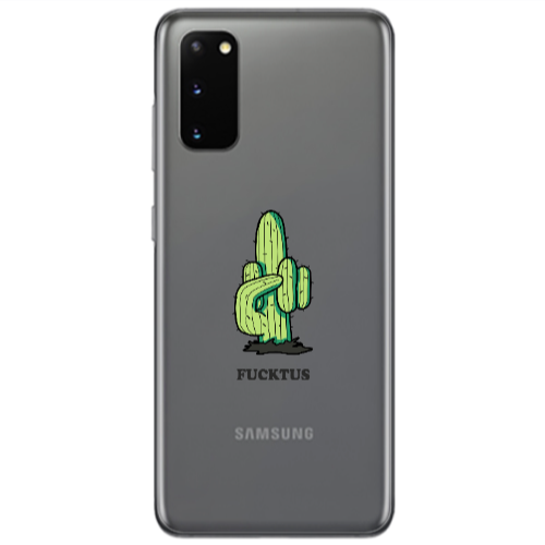 Samsung S20 Green Cactus Transparent Silicone TPU Θήκη
