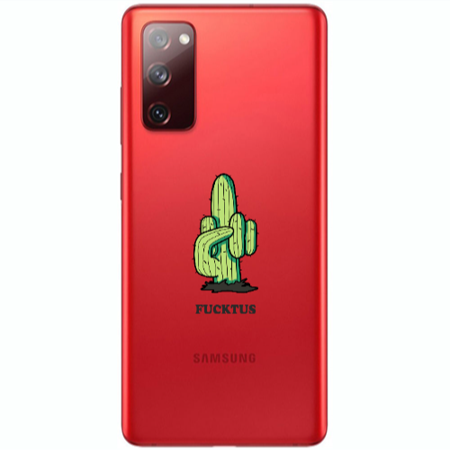 Samsung S20 FE Green Cactus Transparent Silicone TPU Θήκη