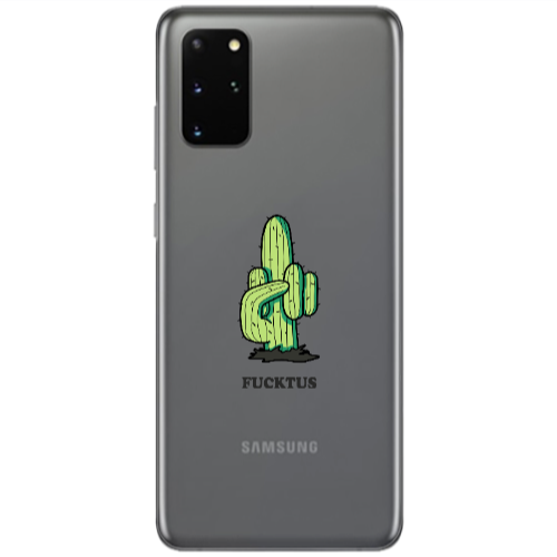 Samsung S20 Plus Green Cactus Transparent Silicone TPU Θήκη