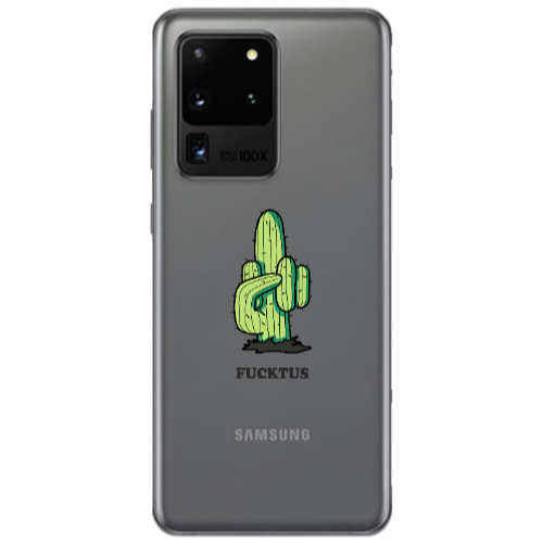 Samsung S20 Ultra Green Cactus Transparent Silicone TPU Θήκη