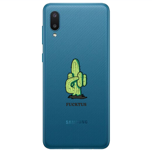 Samsung A02 Green Cactus Transparent Silicone TPU Θήκη