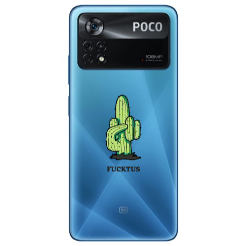 Xiaomi Poco X4 Pro Green Cactus Transparent Silicone TPU Θήκη
