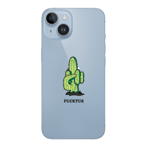 Apple iPhone 14  Green Cactus Transparent Silicone TPU Θήκη