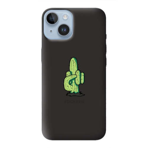 Apple iPhone 14  Green Cactus Black Colored Silicone TPU Θήκη