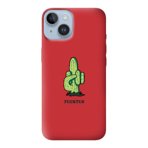 Apple iPhone 14 Plus Green Cactus Red Colored Silicone TPU Θήκη