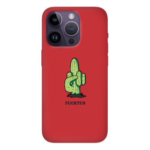 Apple iPhone 14 Pro  Green Cactus Red Colored Silicone TPU Θήκη