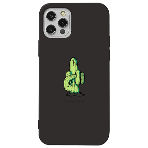 Apple iPhone 13 Pro Green Cactus Black Colored Silicone TPU Θήκη
