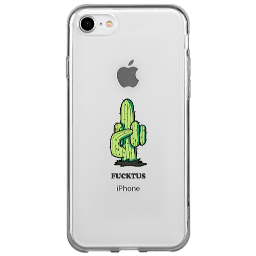 Apple iPhone 7 Green Cactus Transparent Silicone TPU Θήκη
