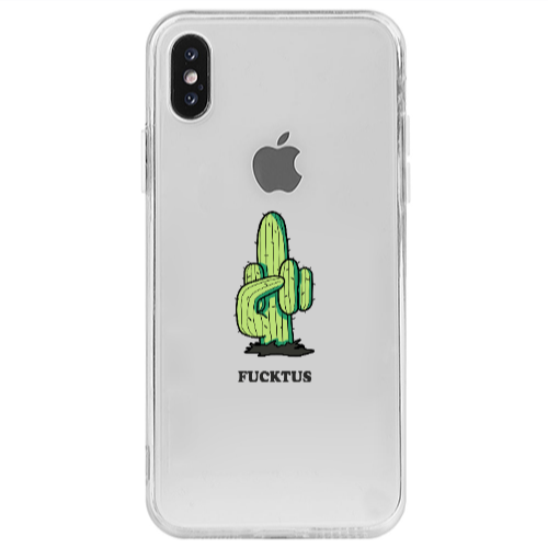 Apple iPhone Xs Green Cactus Transparent Silicone TPU Θήκη