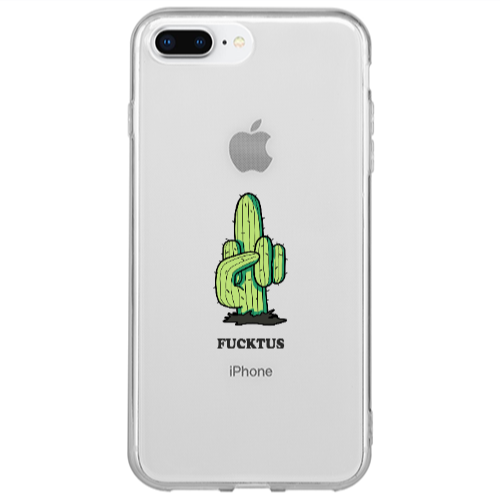 Apple iPhone 7 Plus Green Cactus Transparent Silicone TPU Θήκη