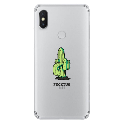 Xiaomi Redmi S2 Green Cactus Transparent Silicone TPU Θήκη