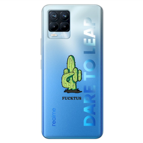 Realme 8 Pro Green Cactus Transparent Silicone TPU Θήκη