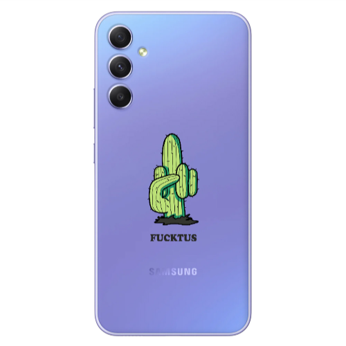 Samsung A34 Green Cactus Transparent Silicone TPU Θήκη