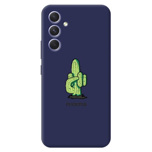 Samsung A54 Green Cactus Dark blue Colored Silicone TPU Θήκη