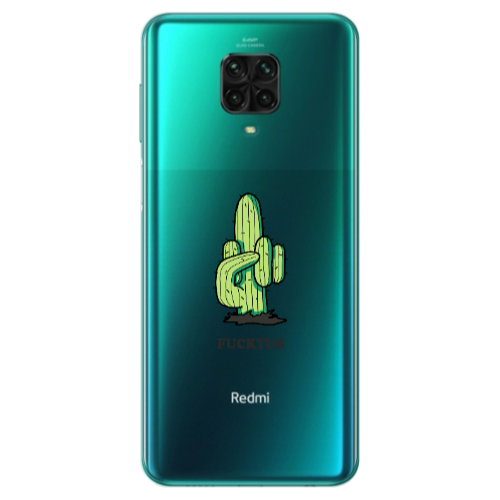 Xiaomi Redmi Note 9S Green Cactus Transparent Silicone TPU Θήκη