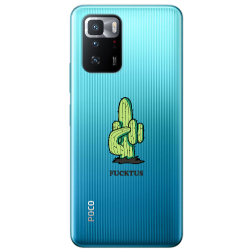 Xiaomi Poco X3 GT Green Cactus Transparent Silicone TPU Θήκη