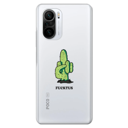 Xiaomi Poco F3 Green Cactus Transparent Silicone TPU Θήκη
