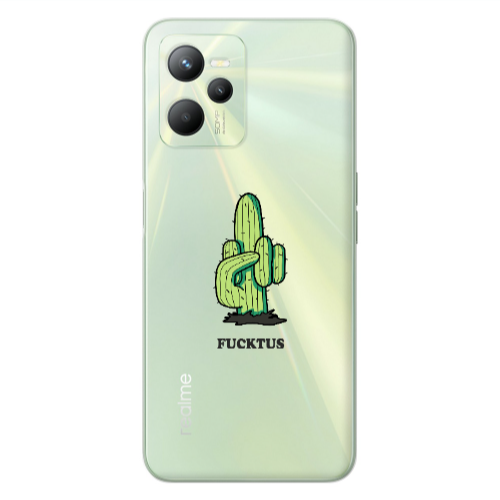 Realme C35 Green Cactus Transparent Silicone TPU Θήκη