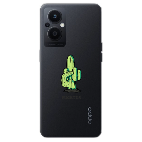 Oppo Reno 7 Lite Green Cactus Transparent Silicone TPU Θήκη