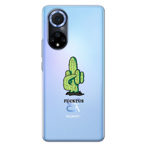 Huawei Nova 9 Green Cactus Transparent Silicone TPU Θήκη